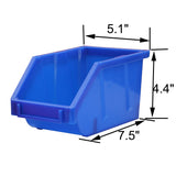 KING'S RACK Wall Mount Hanging Bin Rack Storage System Organizer  w/ 6 Blue Plastic Bins