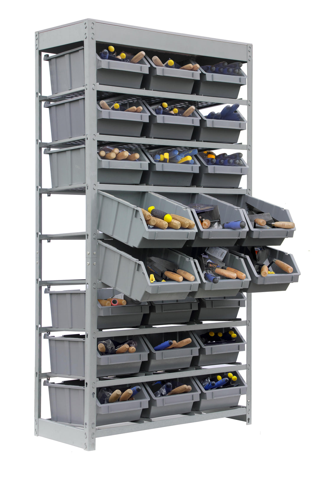 Customized Design - KING'S RACK Bin Rack w/ Plastic Bins in 8 Tiers ...