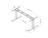 TYCHE HOME 53" W x 27.5" D Dual Motor Height Adjustable Desk ( White Base + Cherry Top )