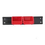 KING'S RACK Wall Mount Hanging Bin Rack Storage System Organizer  w/ 8 Red Plastic Bins