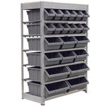 KING'S RACK Bin Rack Storage System Heavy Duty Steel Rack Organizer Shelving Unit w/ 22 Plastic Bins in 6 tiers