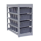KING'S RACK Bin Rack Boltless Steel Storage System Organizer w/ 24 Plastic Bins in 4 tiers
