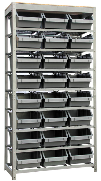 KING'S RACK Gray 8-Tier Botless Bin Storage System Garage Storage