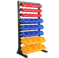King's Rack Hanging Bin Rack Storage System Heavy Duty Steel Rack Organizer Shelving Unit w/ 35 Plastic Bins in 8 tiers