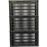 Stackable Rectangular Storage Basket / Milk Crate - 7 Gallon - Size 18.5” x 12” x 9.5” Tall