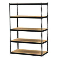 King's Rack 5-Tier Black Steel Storage Rack Boltless Shelving Tier Height Adjustable 30 W x 12 D x 60 H.