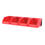 KING'S RACK Wall Mount Hanging Bin Rack Storage System Organizer  w/ 8 Red Plastic Bins