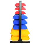 KING'S RACK Hanging Bin Rack Storage System Heavy Duty Steel Rack Organizer Shelving Unit w/ 70 Plastic Bins in 8 tiers