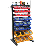 KING'S RACK Hanging Bin Rack Storage System Heavy Duty Steel Rack Organizer Shelving Unit w/ 70 Plastic Bins in 8 tiers