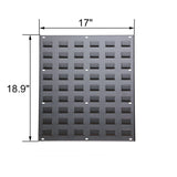 King's Rack Wall Mount Hanging Bin Rack Storage System Heavy Duty Steel Rack Organizer Shelving Unit w/ 14 Plastic Bins