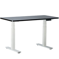 TYCHE HOME 53" W x 27.5" D Dual Motor Height Adjustable Desk ( White Base + Black Top )