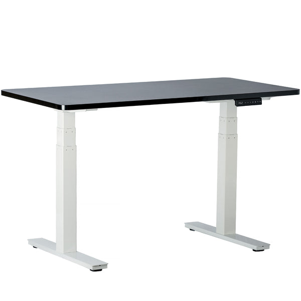 TYCHE HOME 53" W x 27.5" D Dual Motor Height Adjustable Desk ( White Base + Black Top )