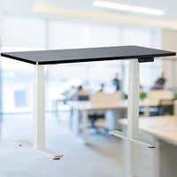 TYCHE HOME 53" W x 27.5" D Dual Motor Height Adjustable Desk ( White Base + Black Top )