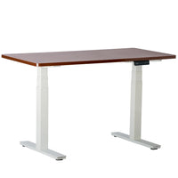 TYCHE HOME 53" W x 27.5" D Dual Motor Height Adjustable Desk ( White Base + Cherry Top )