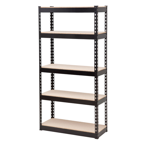 King's Rack 5-Tier Steel Storage Rack Boltless Shelving Tier Height Adjustable 42 W x 16 D x 72 H. - Black GT0902BK