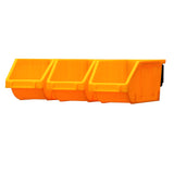 King's Rack Wall Mount Hanging Bin Rack Storage System Organizer  w/ 6 Yellow Plastic Bins