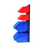 King's Rack Wall Mount Hanging Bin Rack Storage System Heavy Duty Steel Rack Organizer Shelving Unit w/ 14 Plastic Bins