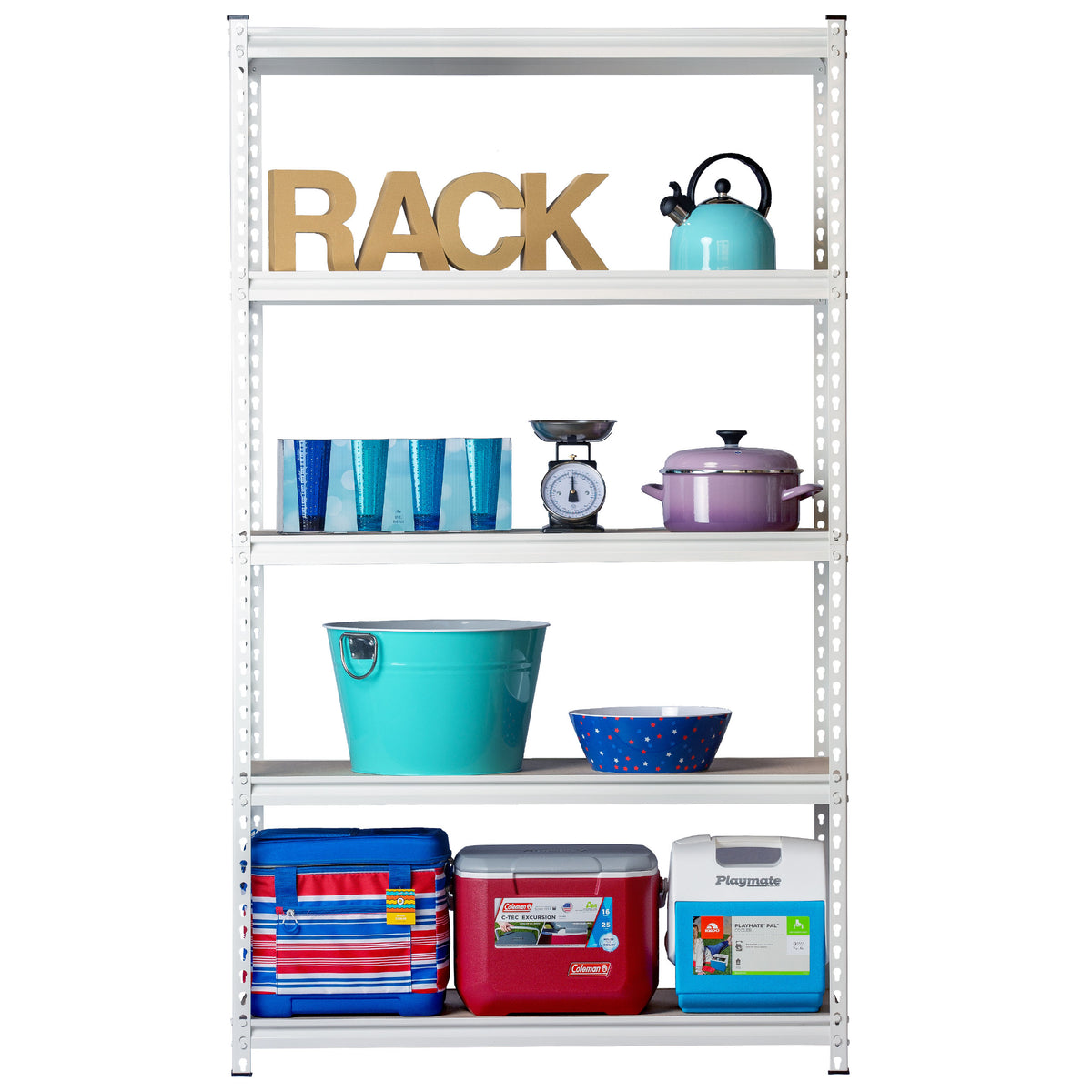KING'S RACK 5Tier White Steel Storage Rack (Various Size) King's Rack